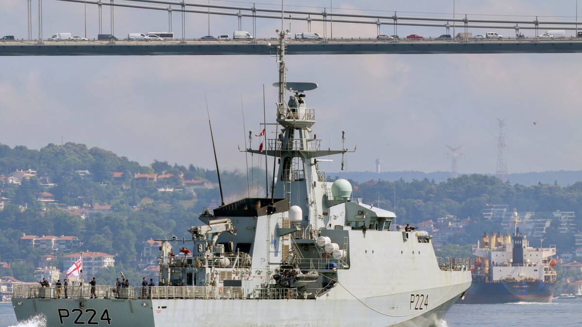 Buque HMS Trent, enviado por Reino Unido a Guyana. Foto: Reuters.
