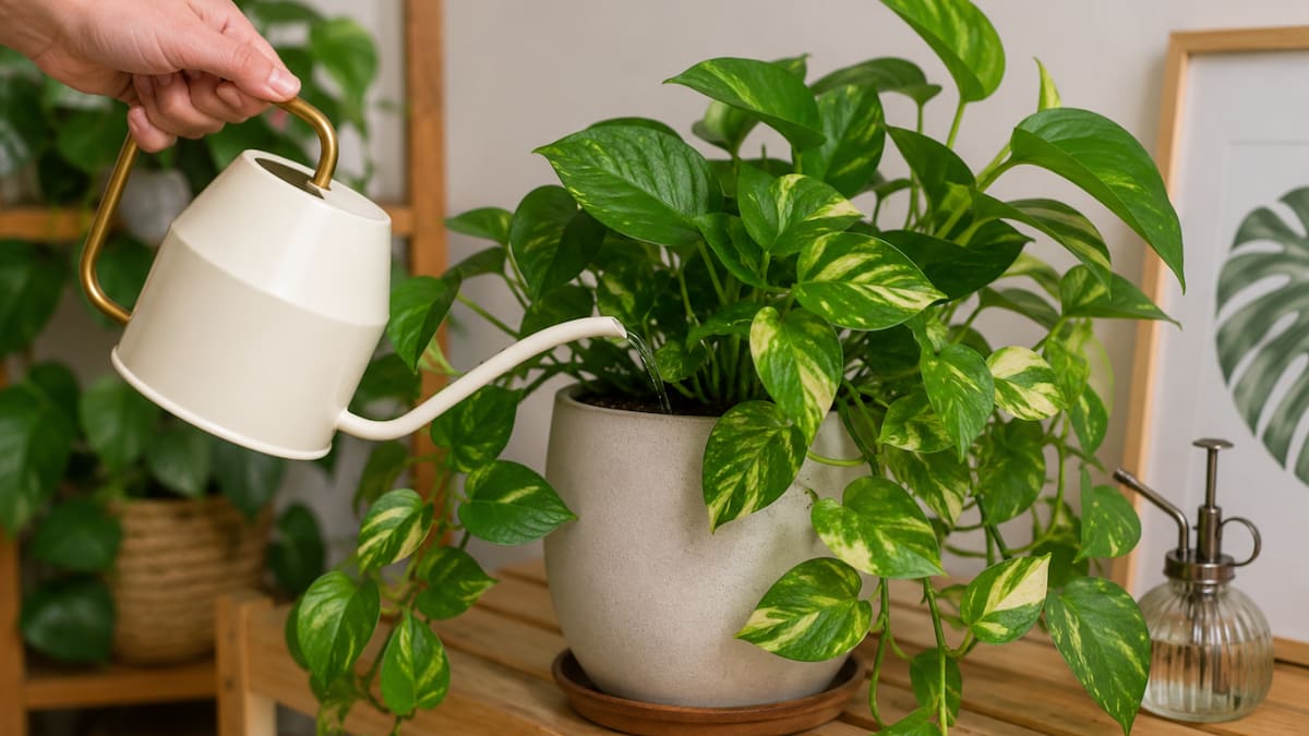 Ni cáscaras de huevo ni café: el fertilizante casero que hace crecer más fuerte al potus lo tenés en tu cocina y no lo sabías