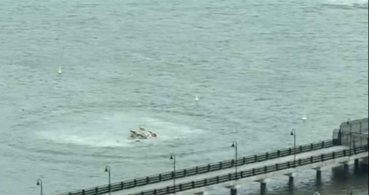 Caída de helicóptero en el río Hudson. Foto: captura