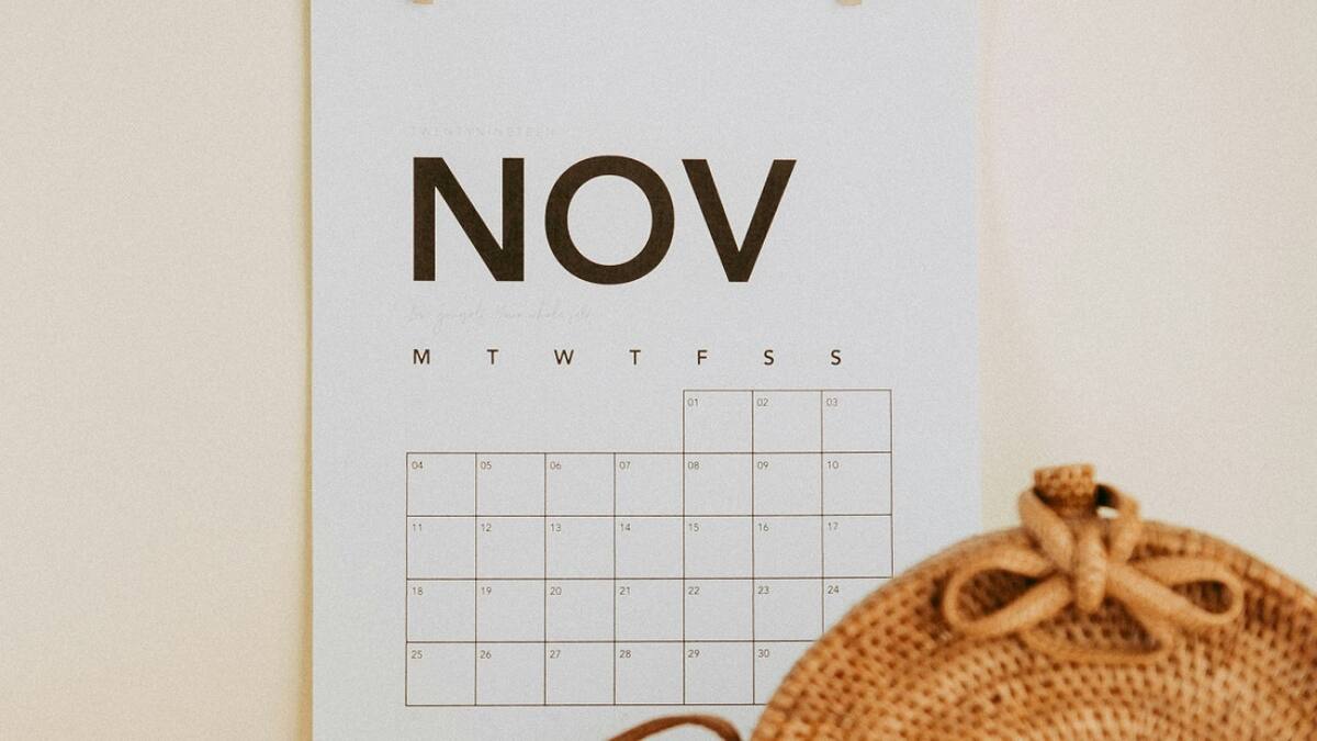Calendario de noviembre. Foto: Unsplash.