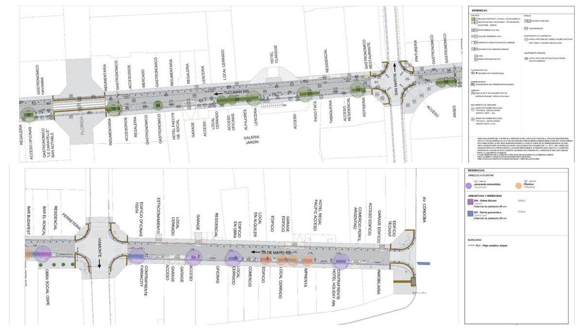 Calle verde en Tucumán y 25 de Mayo. Foto: X @flaneurbano.