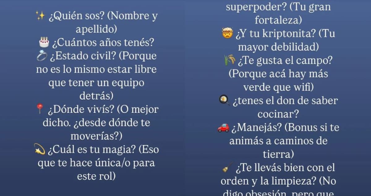 Calu Rivero abrió una convocatoria para encontrar una "niñera nomade". Redes Sociales