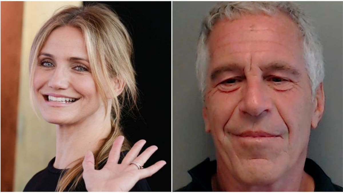 Cameron Diaz y Jeffrey Epstein. Fotos: NA - Reuters.
