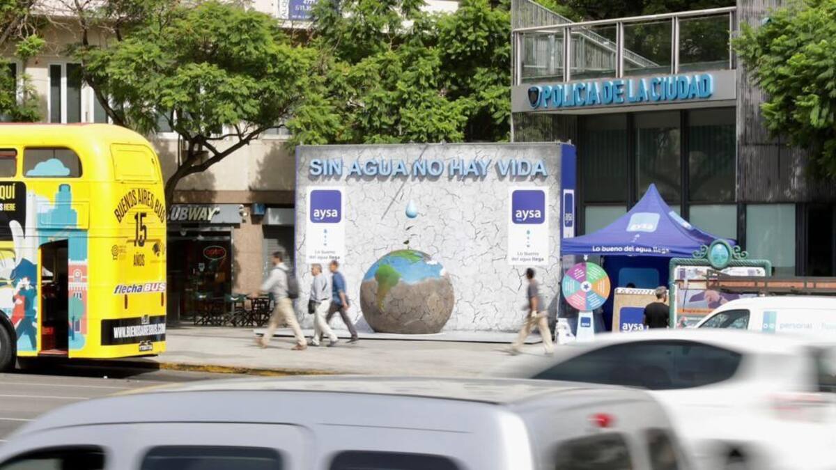Campaña de Aysa en el Día Mundial del Agua. Foto: Prensa.