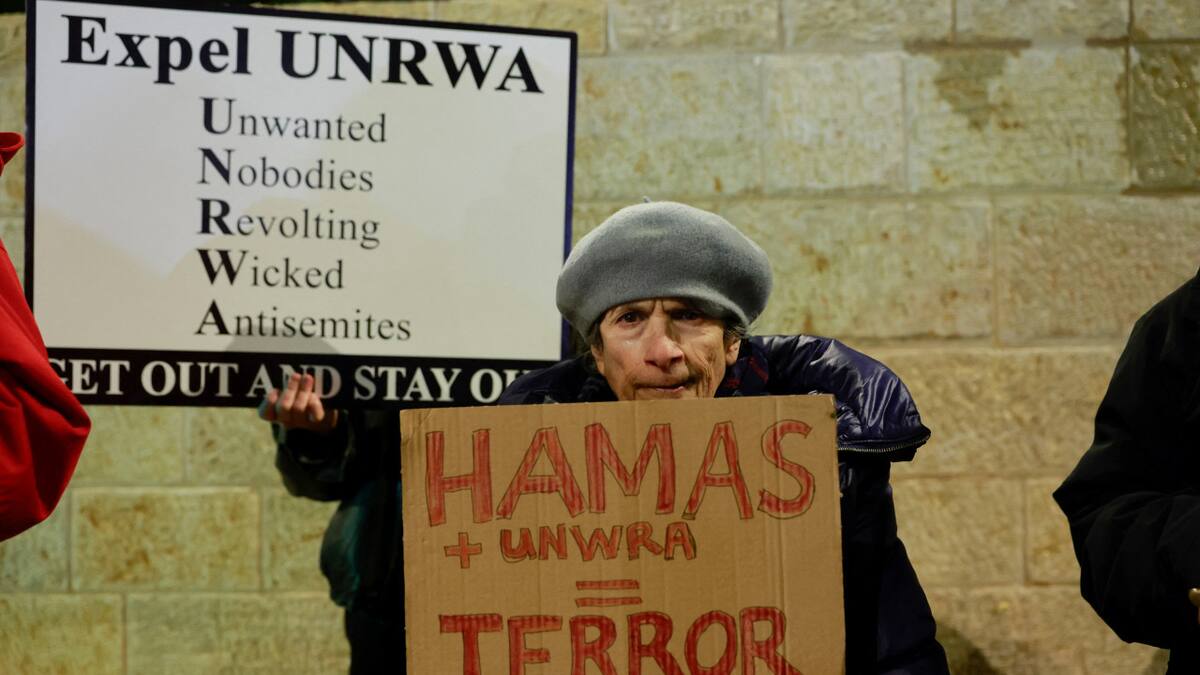Campañas contra la UNRWA en Israel. Foto: Reuters