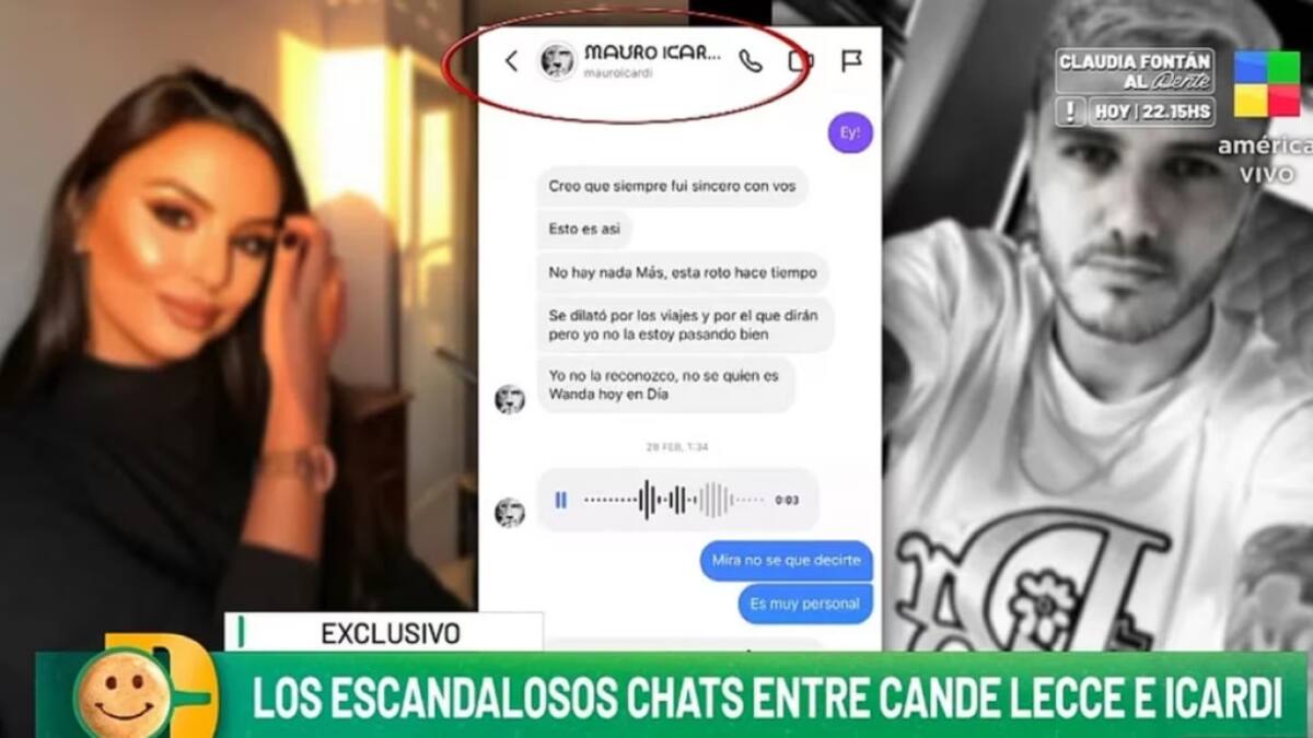 Cande Lecce mostró su chat con Icardi. Foto: captura América TV.