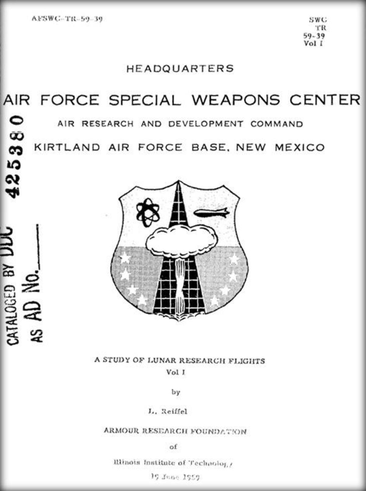 Carátula de documento desclasificado sobre el Proyecto A119