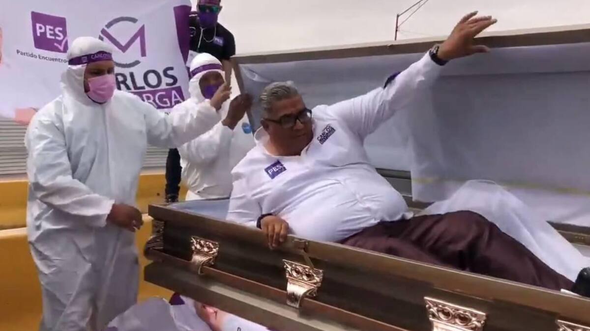 Carlos Mayorga, hizo su campaña desde un ataúd