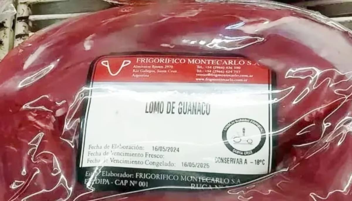 Carne de guanaco del frigorífico Montecarlo