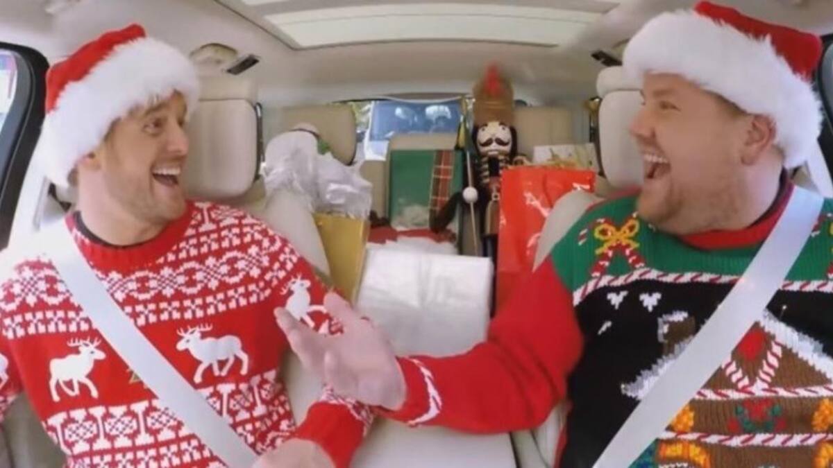 El "Carpool Karaoke" navideño con grandes figuras que es furor en redes