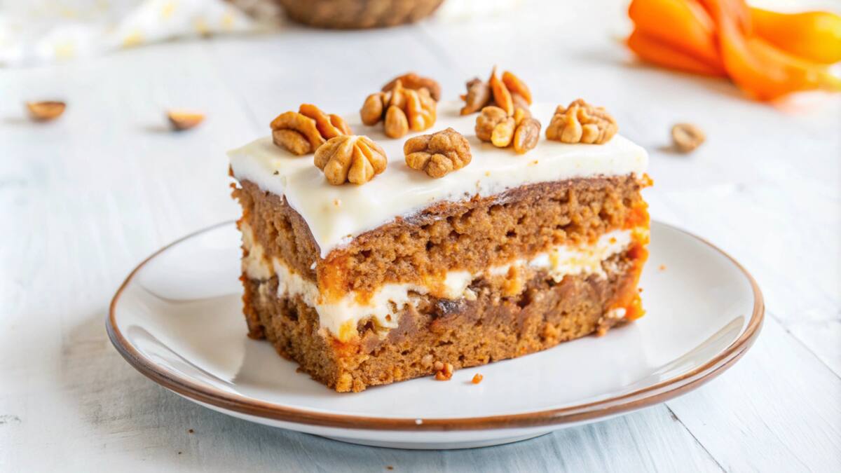 Torta de zanahoria saludable y húmeda. Foto: Freepik.
