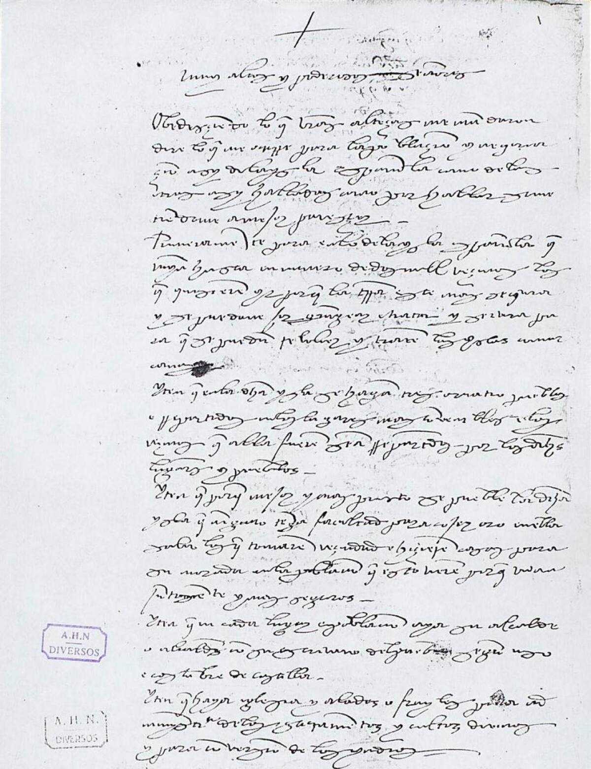 Carta de Cristóbal Colón subastada en Estados Unidos. Foto: Telam.