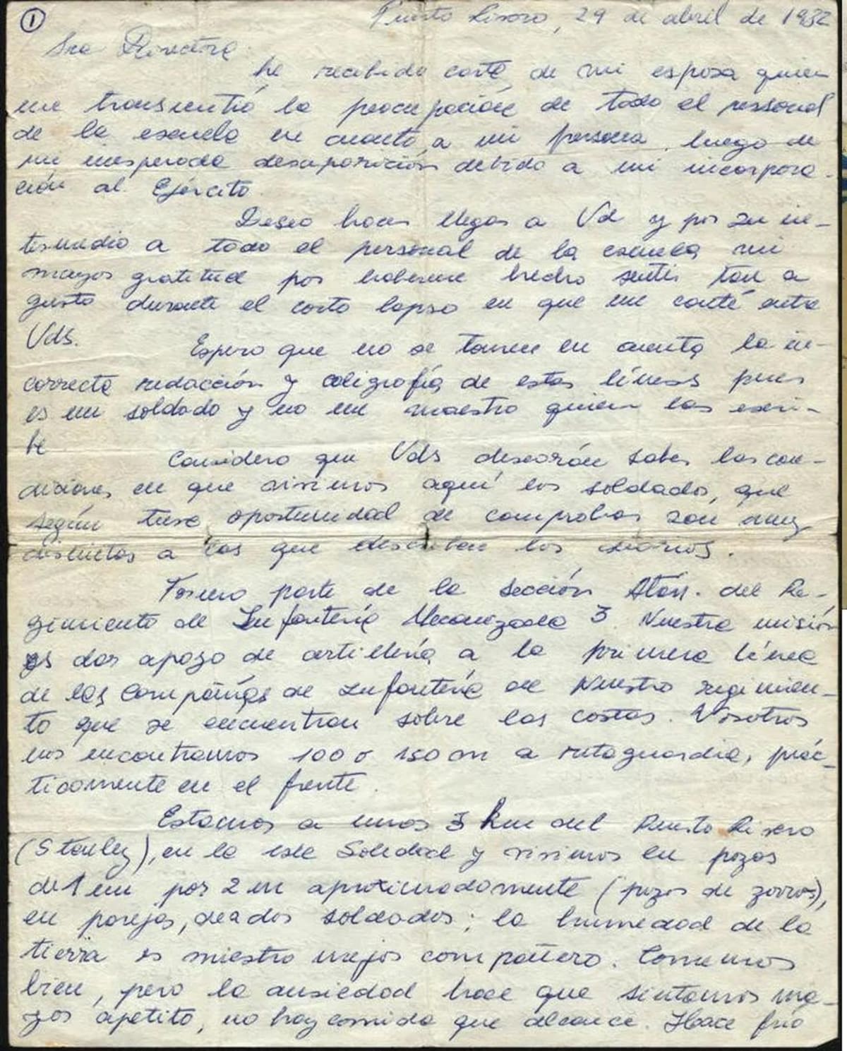 Carta de Julio Cao, Malvinas 40 años