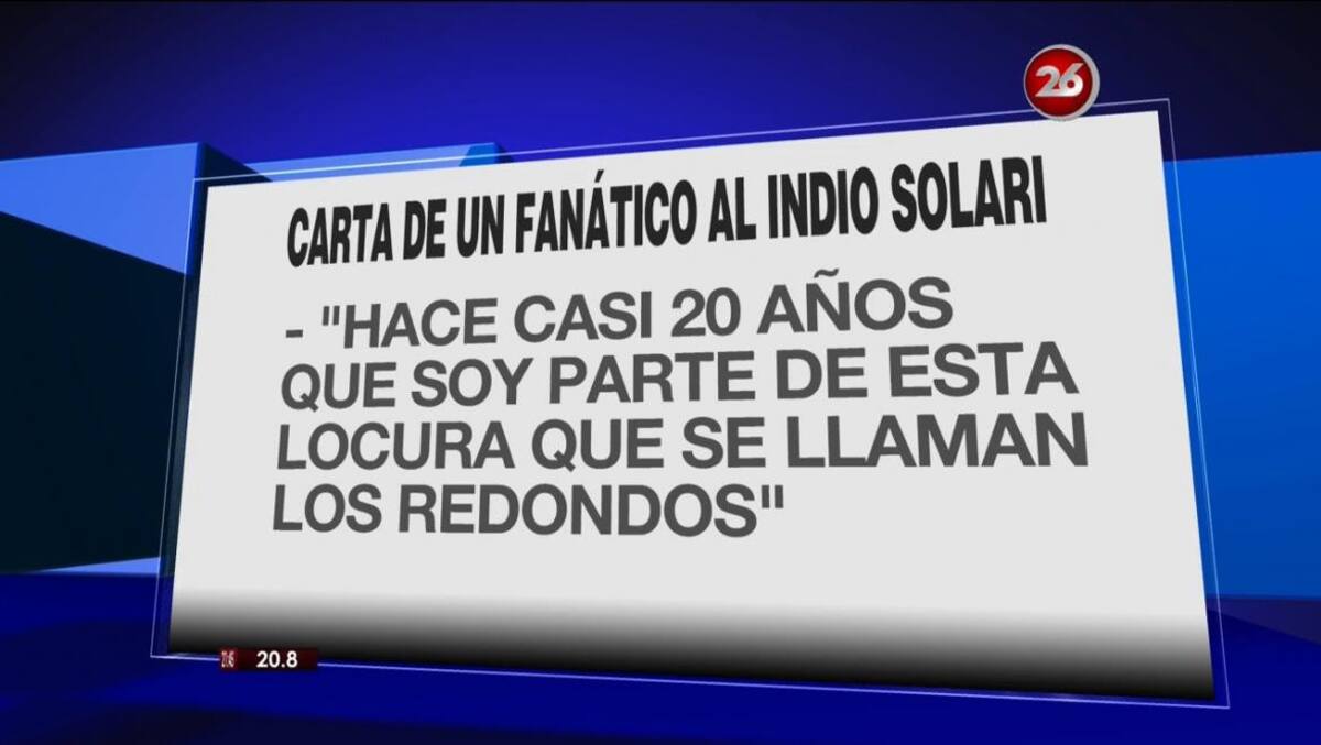 Carta del fan del Indio - Canal 26