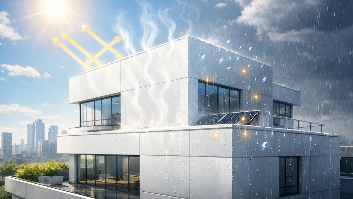 Adiós al aire acondicionado: crearon una “pintura” capaz de enfriar edificios bajo el sol y producir electricidad con la lluvia