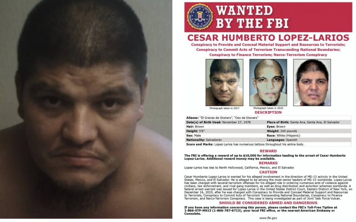 César Humberto López Larios, líder de la MS-13 durante dos décadas. Foto: X