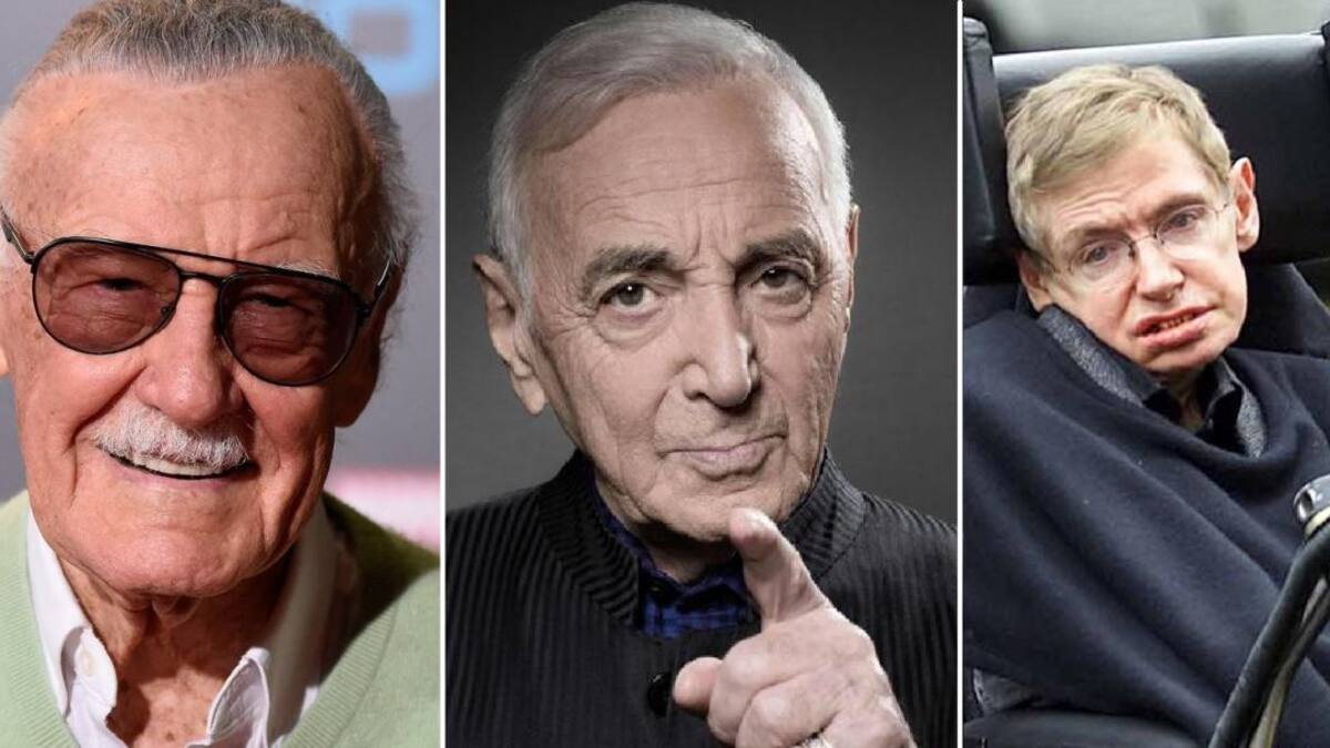 Charles Aznavour, Stan Lee, Stephen Hawking