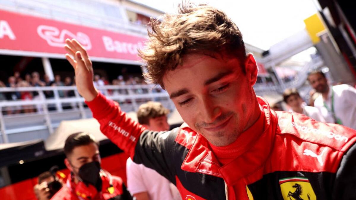 Charles Leclerc en el Gran Premio de España. Foto: REUTERS.