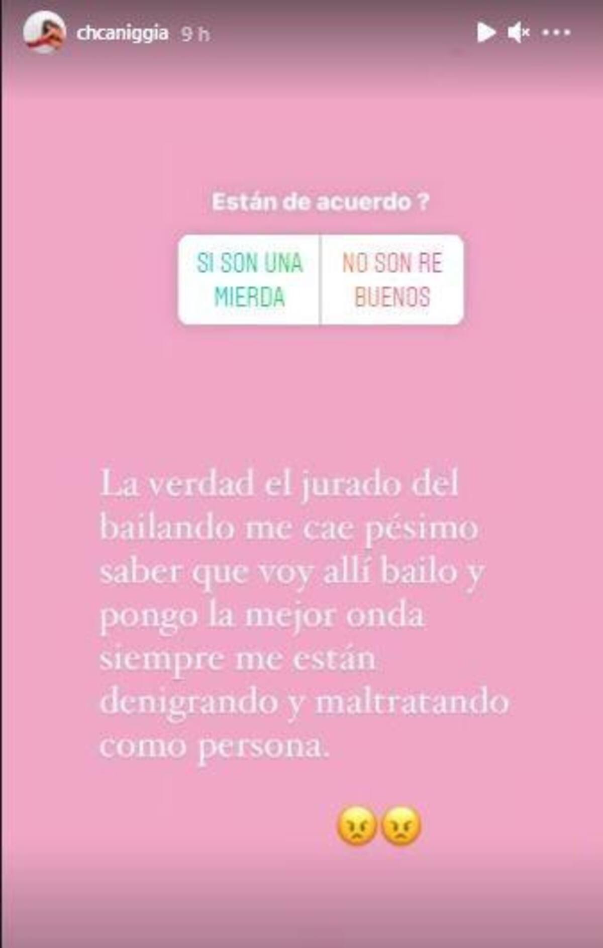 Charlotte Caniggia, furiosa con el jurado de