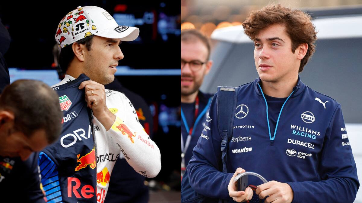 Checo Pérez y Franco Colapinto. Fotos: Reuters.