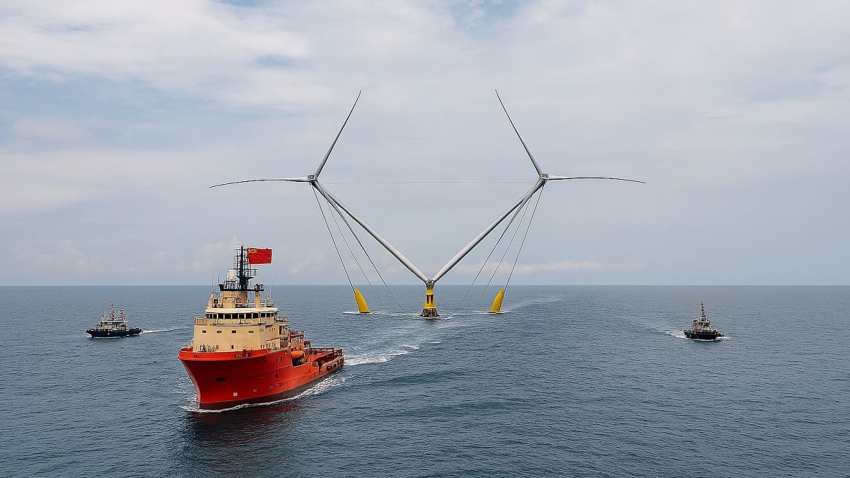 China construye la turbina eólica más grande del mundo: tendrá 50 MW y podrá resistir tifones y tormentas tropicales