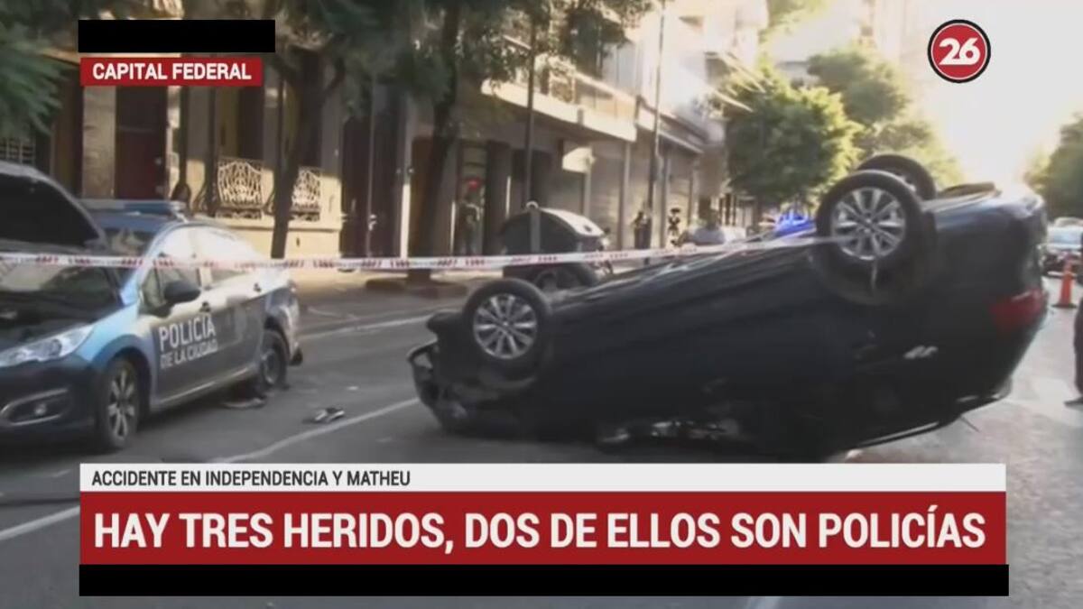 Choque - patrullero y auto particular en Capital Federal