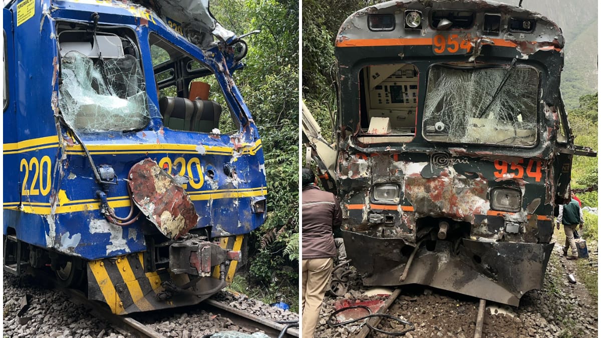 Choque de trenes en Machu Picchu.