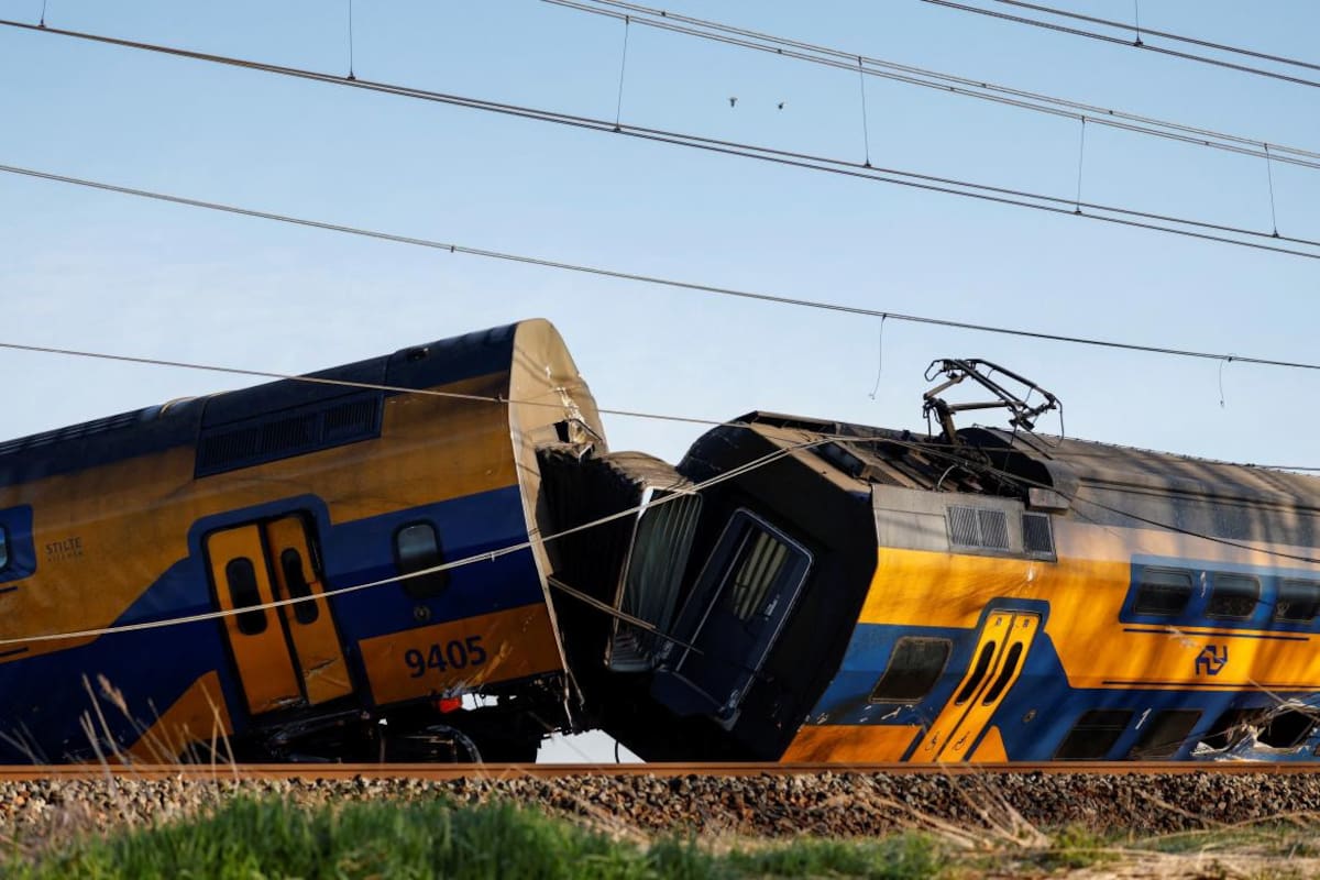 Choque del tren en Países Bajos. Foto: Reuters.