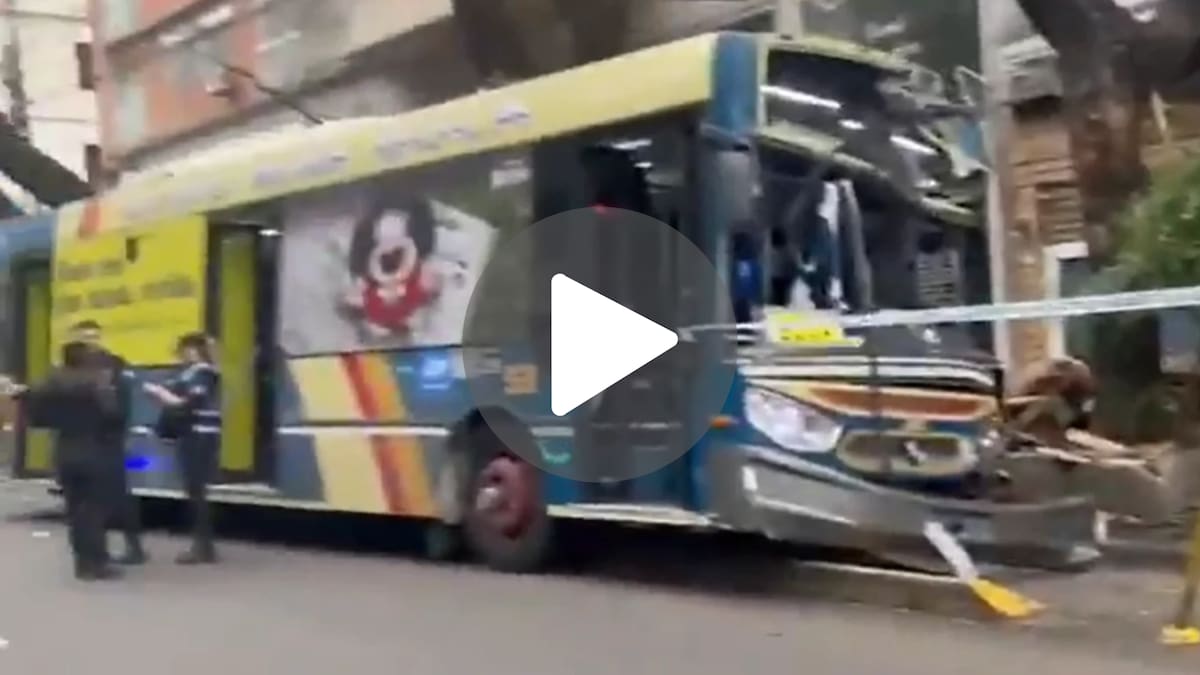 Un colectivo se desvió del carril e impactó contra un árbol en Palermo: dos mujeres fueron trasladadas al hospital