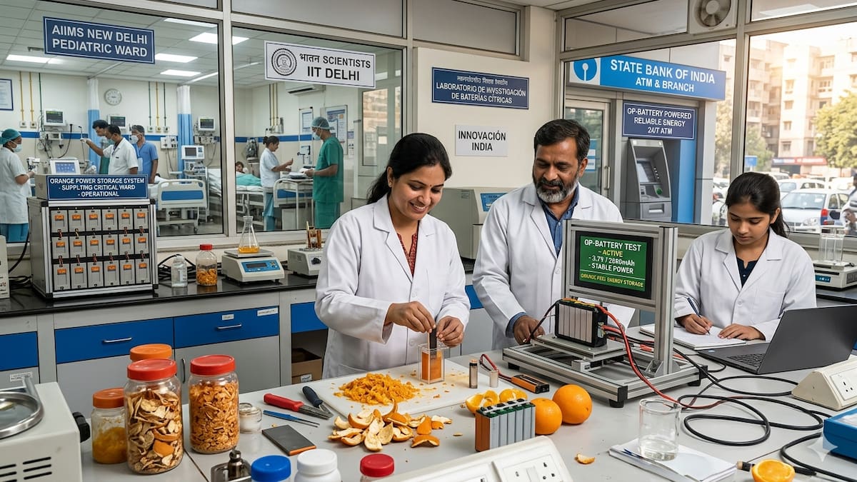 Hito científico en India: logran convertir cáscaras de naranja en material clave para baterías de hospitales y bancos