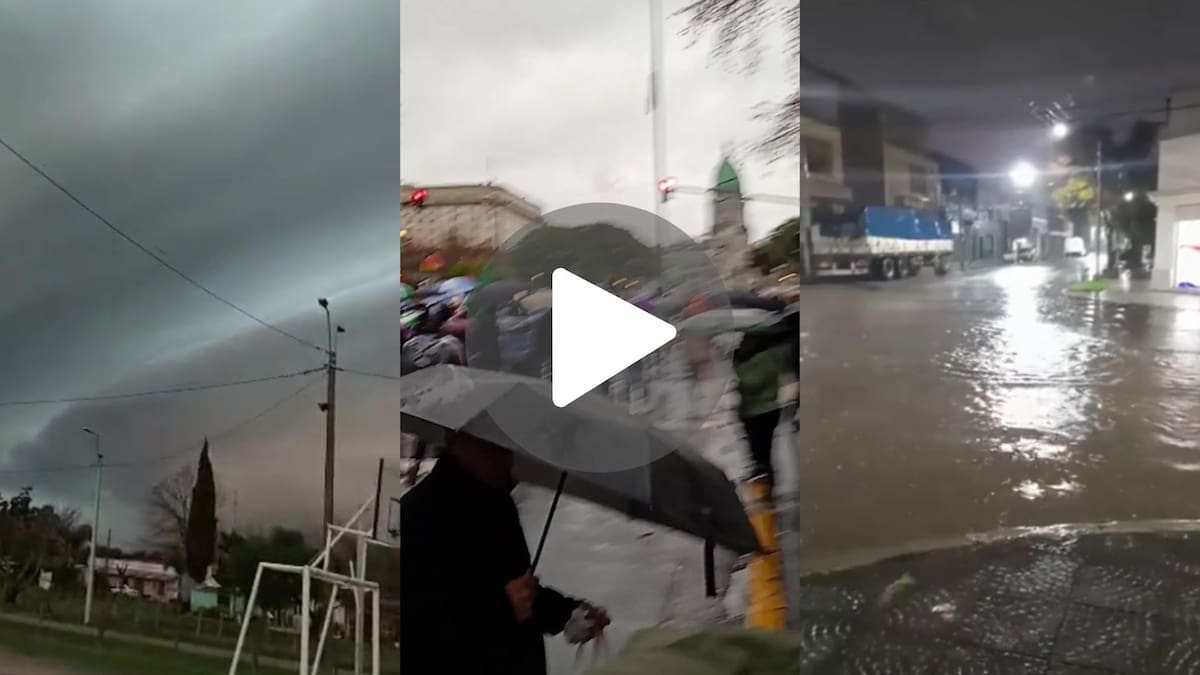 Videos impactantes del temporal en Buenos Aires: lluvia fuerte, calles inundadas y caos en la Ciudad