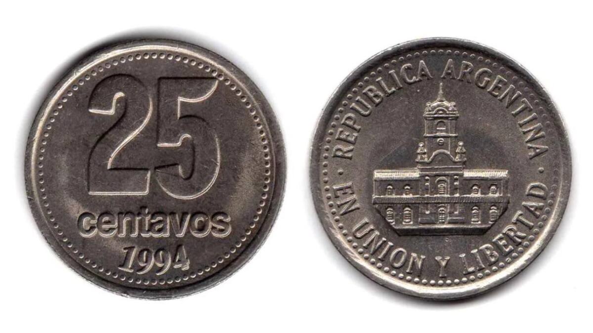 Las monedas argentinas de 25 centavos que valen una fortuna: ¿que detalle las hace especiales?. Foto: BCRA