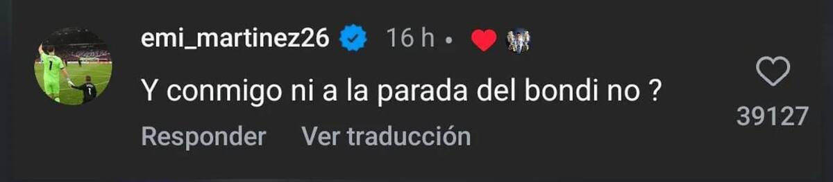 Comentario del Dibu Martínez a Lisandro Martínez