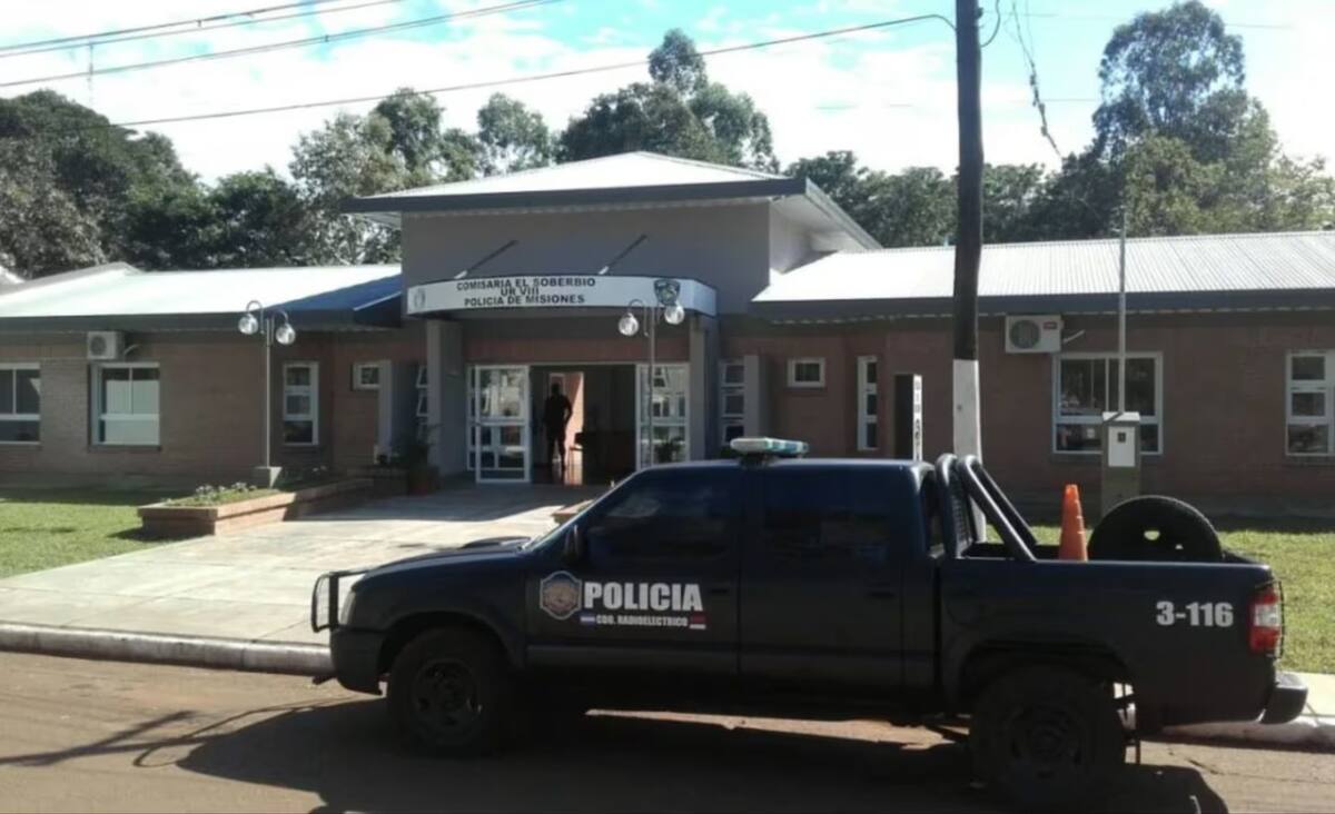 Comisaría de El Soberbio, en Misiones. Foto: gentileza Canal 12 Misiones