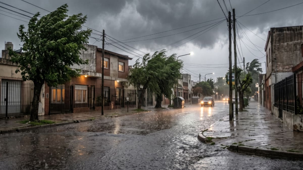 Lluvia en Buenos Aires, Argentina.