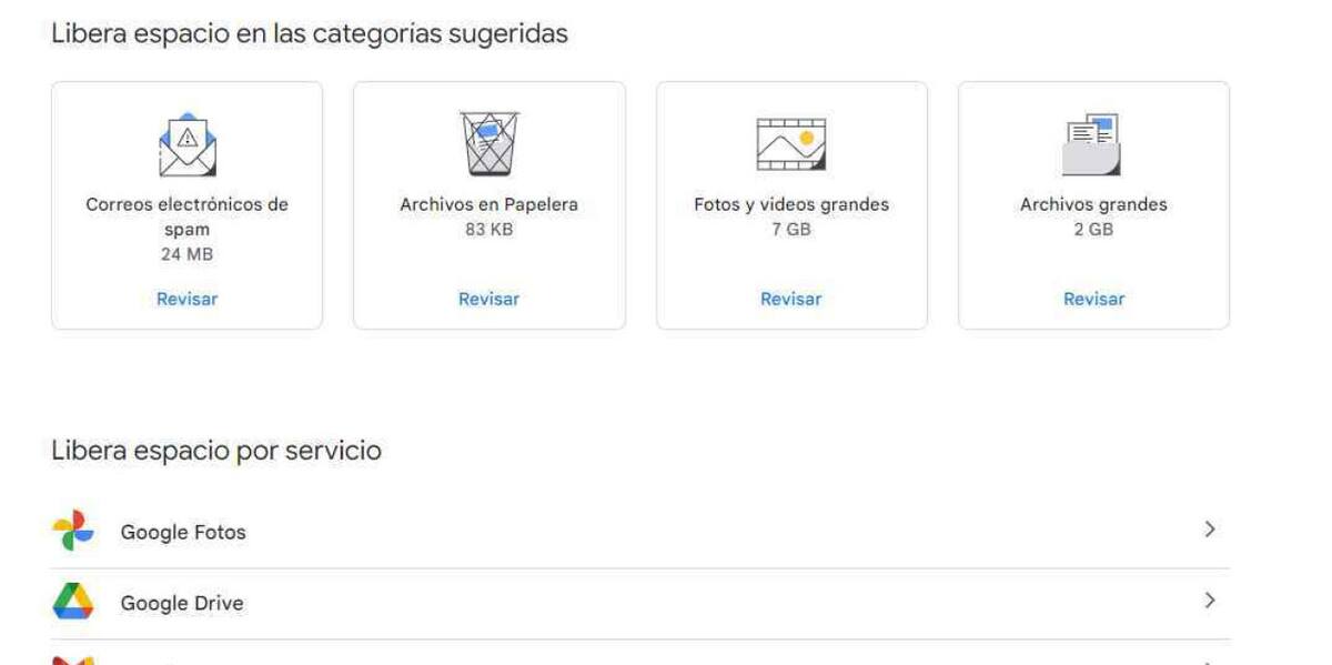 Cómo liberar espacio de Gmail. Foto: Captura de pantalla.