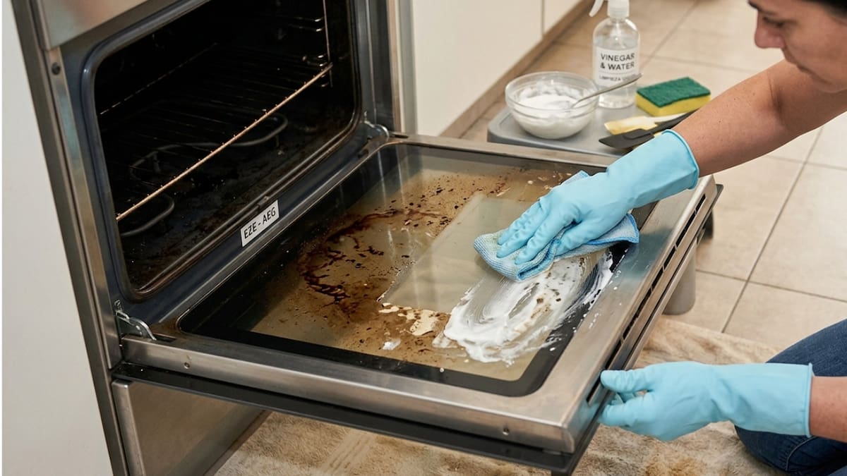 Cómo limpiar la puerta del horno y quitarle la grasa fácilmente con 2 ingredientes