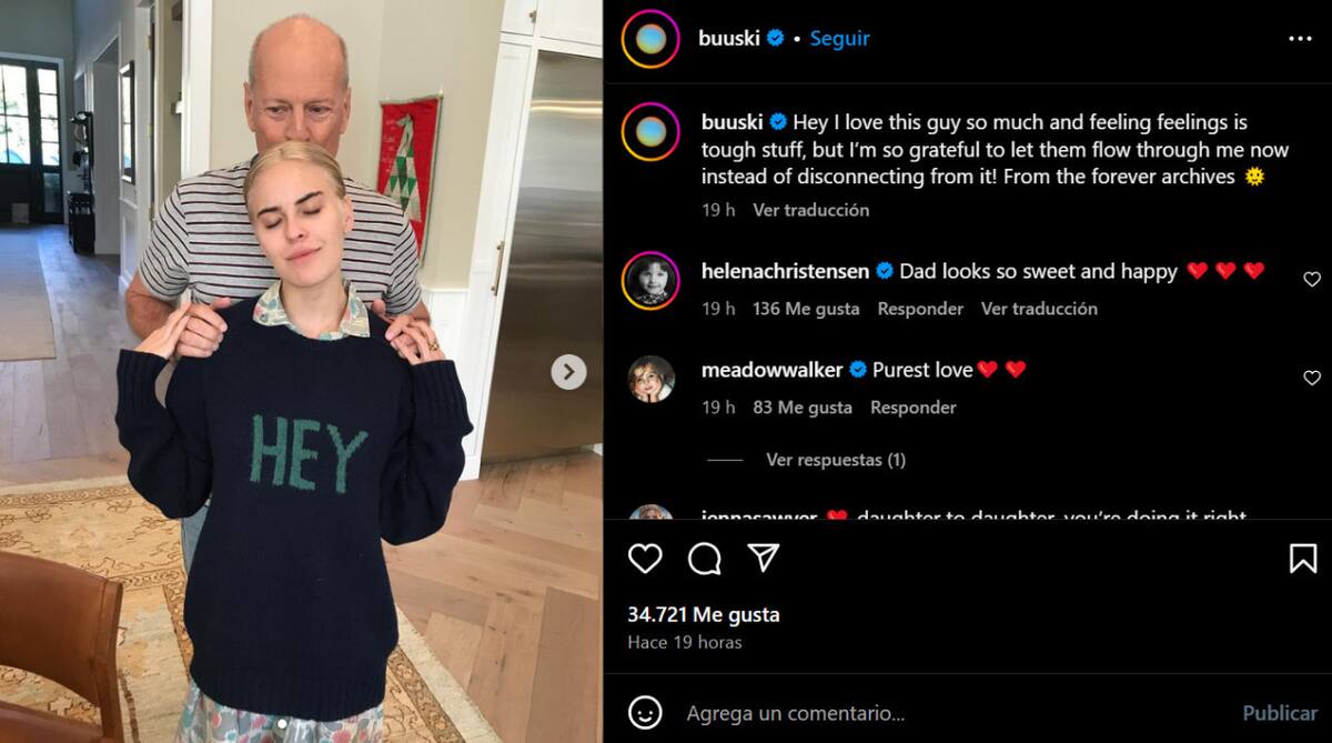 Compartieron fotos de Bruce Willis en la actualidad junto a su familia. Foto: Instagram.