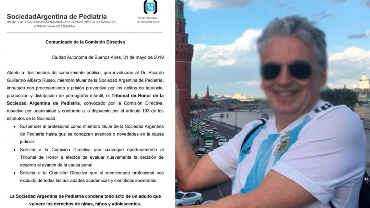 Comunicado de la Sociedad Argentina de Pediatría sobre suspensión al pediatra Ricardo Russo