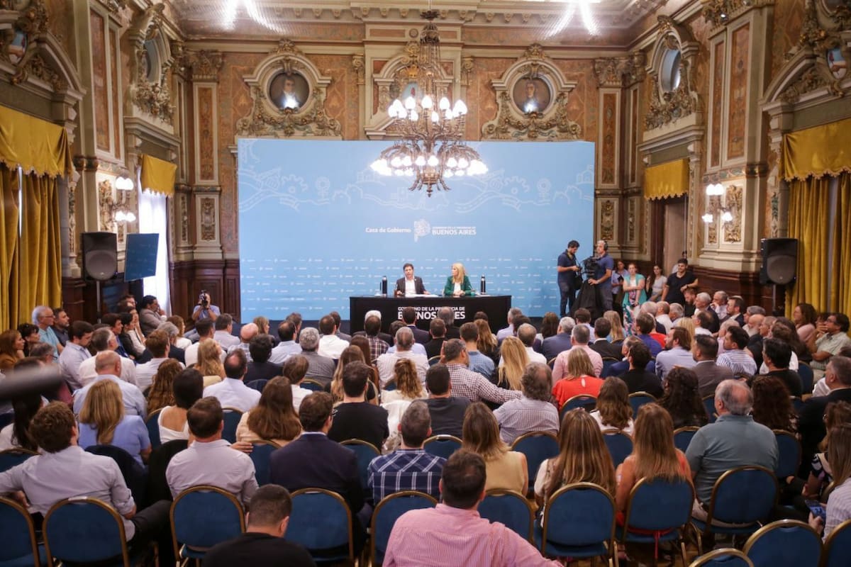 Conferencia de prensa de Axel Kicillof. Foto: prensa