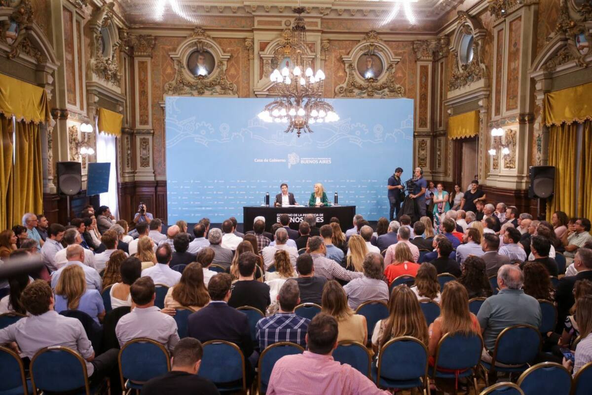 Conferencia de prensa de Axel Kicillof. Foto: prensa