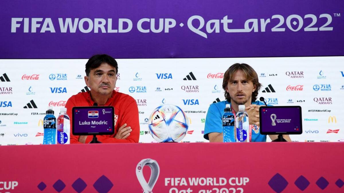 Conferencia de prensa de Luka Modric y Zlatko Dalic. Foto: REUTERS.
