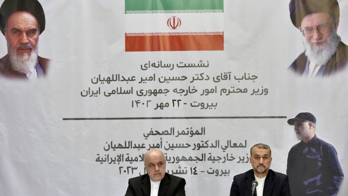 Conferencia de prensa de ministros de Irán por el conflicto en Israel. Foto: EFE.