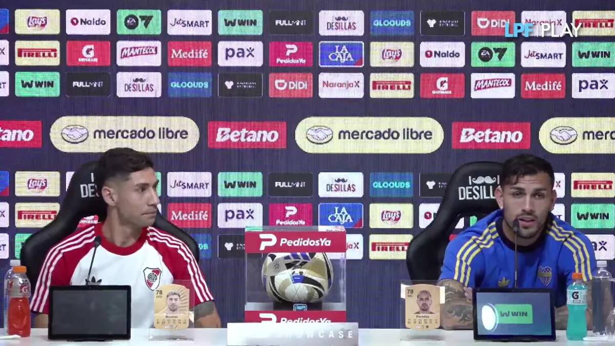 Conferencia de prensa de Montiel y Paredes en la previa del Superclásico.