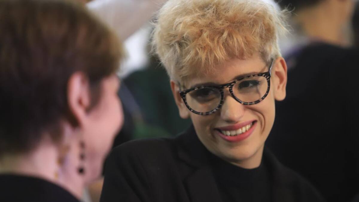 Conferencia de presa de Actrices Argentinas en el Hotel Bauen, Anahí de la Fuente, NA