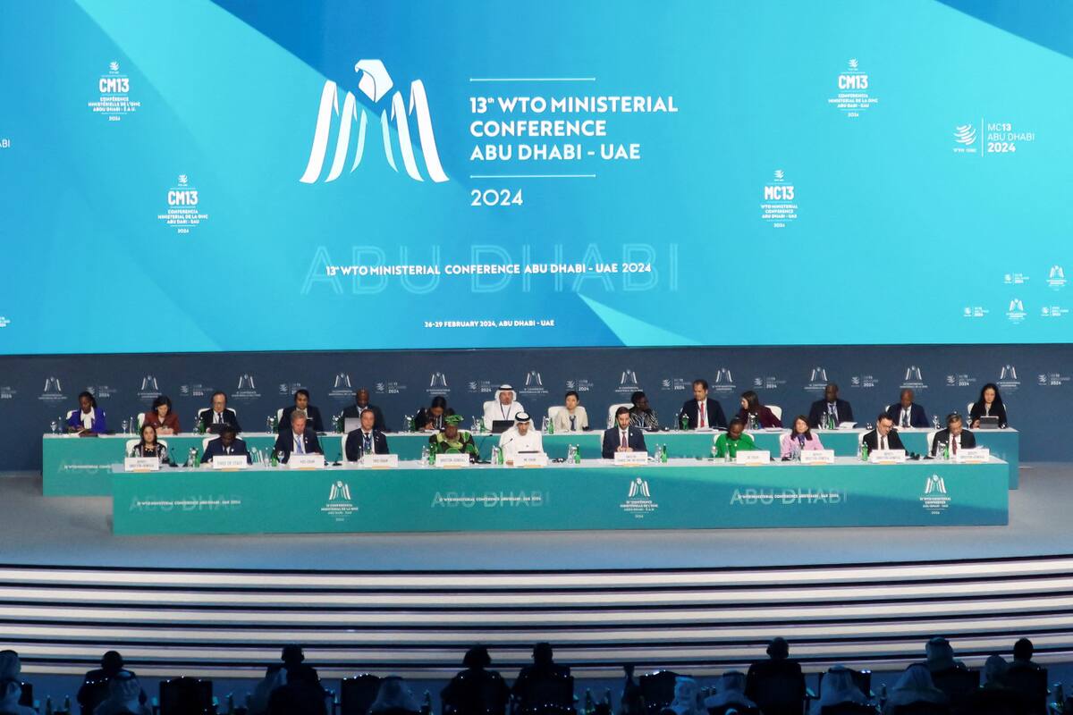 Conferencia ministerial de la OMC en Abu Dhabi, Emiratos Árabes Unidos, feb, 2024. Reuters