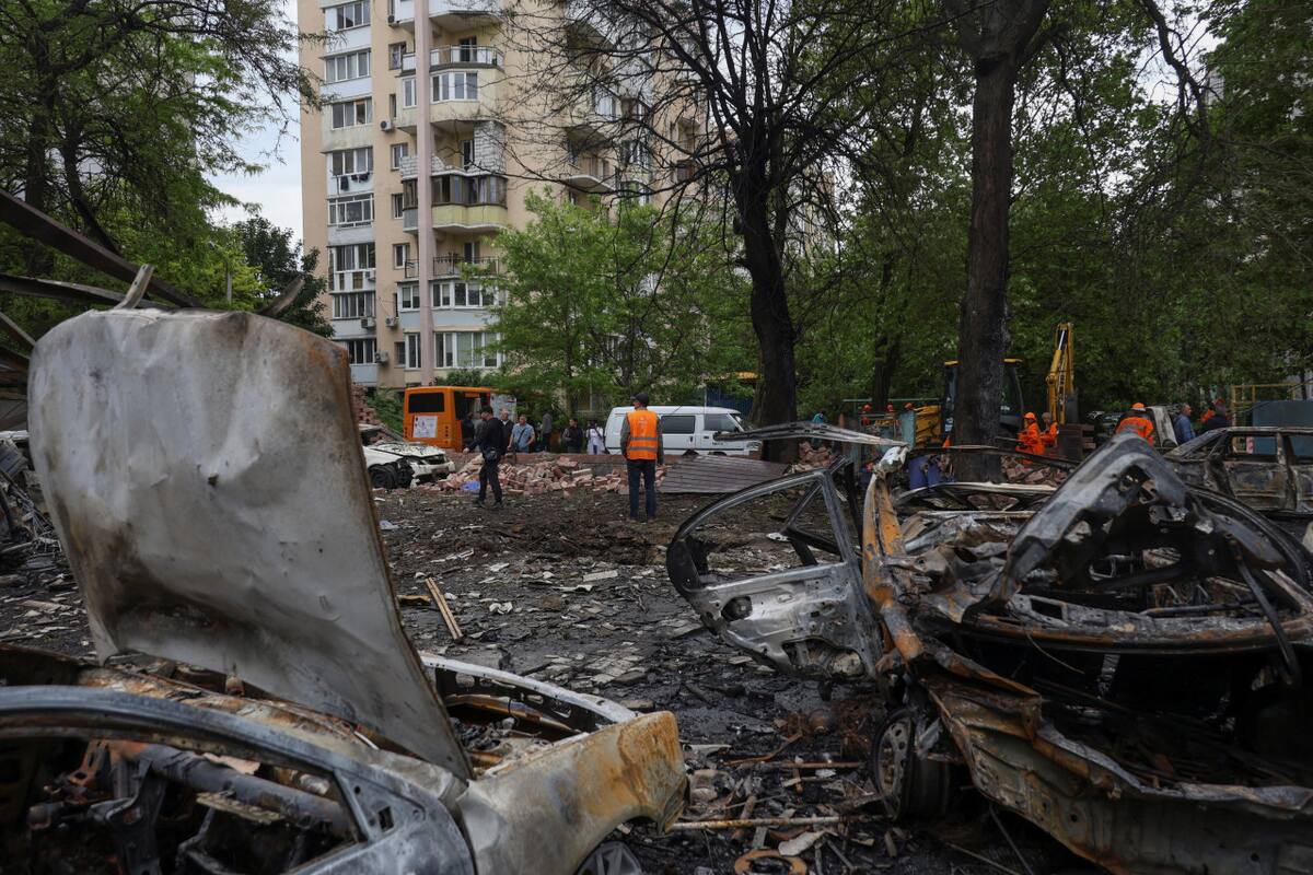 Consecuencias de ataques con drones de Rusia a Ucrania. Foto: Reuters/Nina Liashonok.