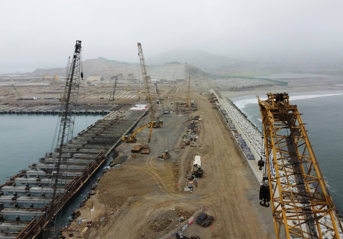 Construcción del megapuerto de Chancay, en Perú. Foto: Reuters.