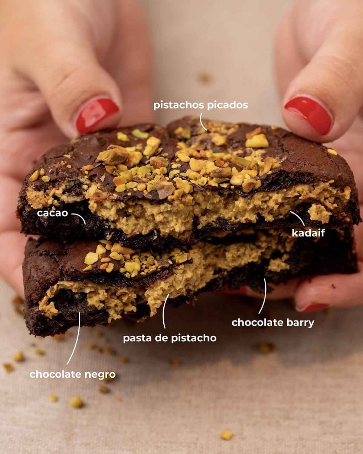 Cookie de chocolate Dubai. Foto Instagram @tallarica.ba