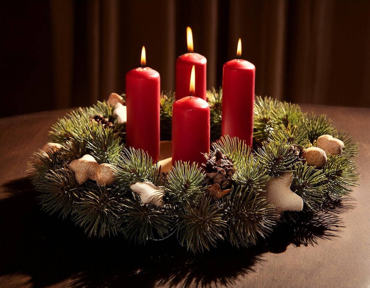 Corona de adviento, navidad. Foto: Pixabay.